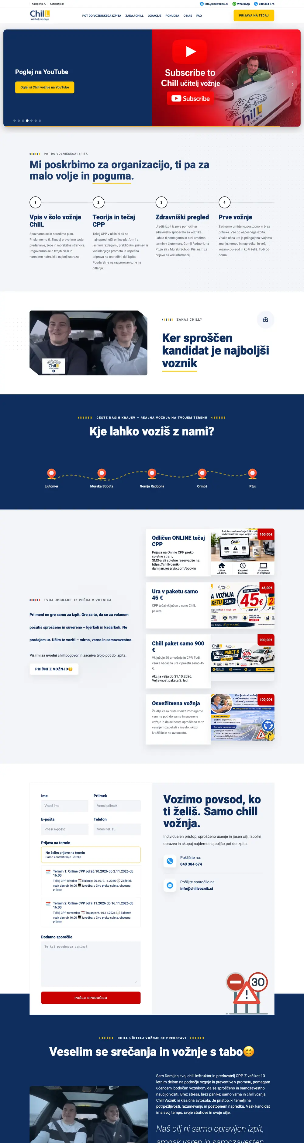 Chill voznik — website screenshot