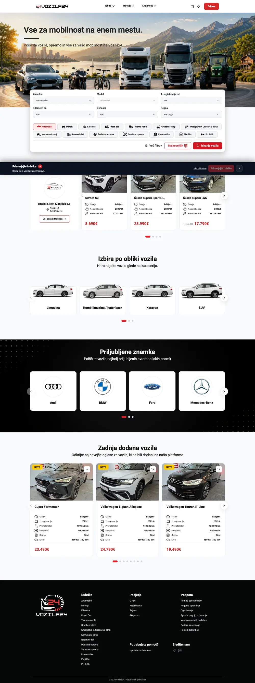 Vozila24 — website screenshot