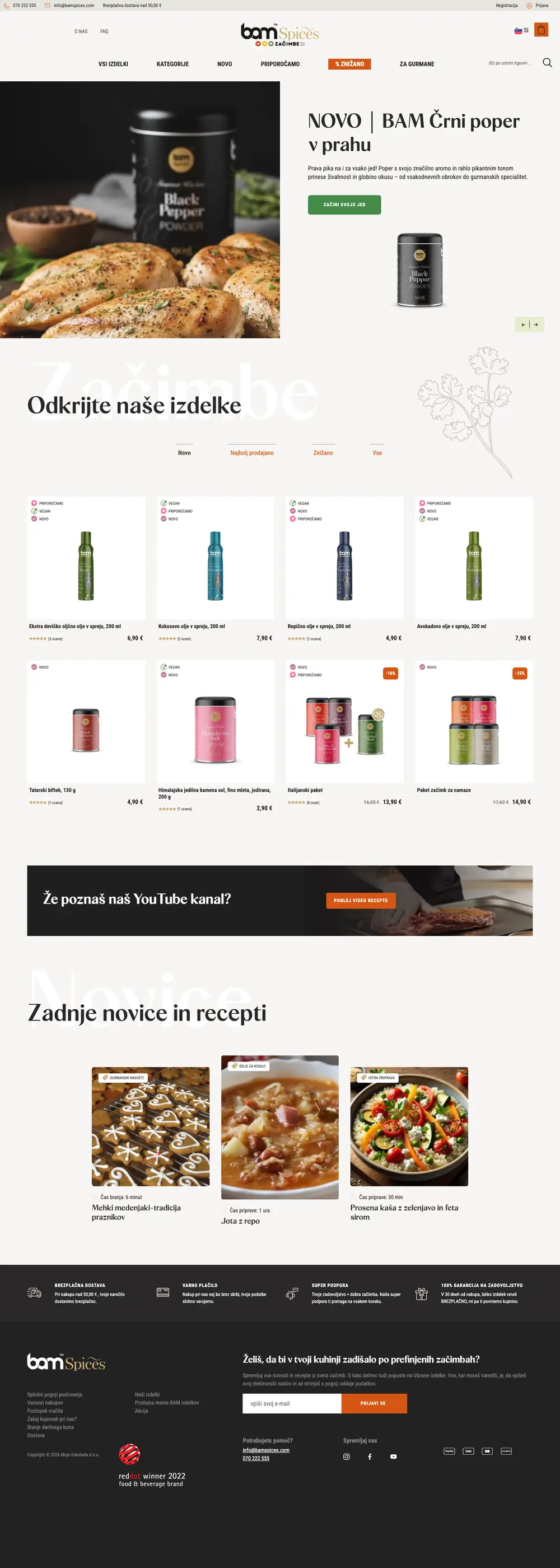 Začimbe.si — website screenshot